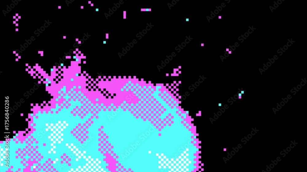 Pixel fire animation. Animated pixel art fire, retro pixel art fire animation, looped.