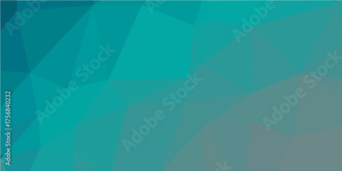 Low-poly abstract background with teal to gray geometric gradient.
