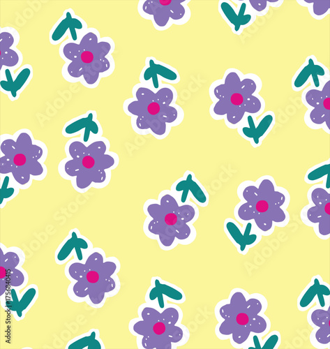 flower with all over print vector design