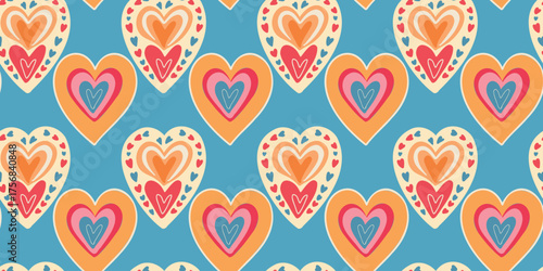 vector illustration cute heart repeating pattern