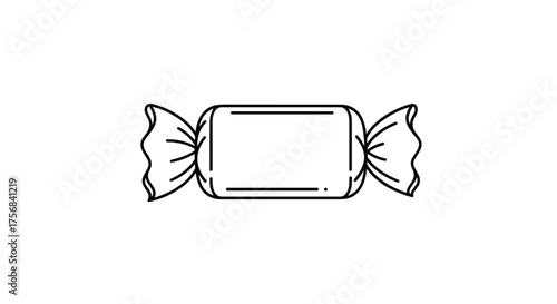 A single piece of candy wrapped in paper.