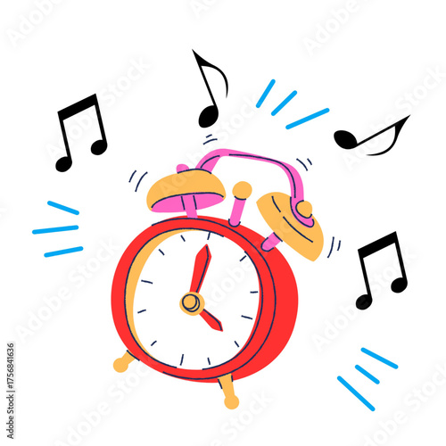 alarm with melody music wake up morning pleasant routine habit.eps