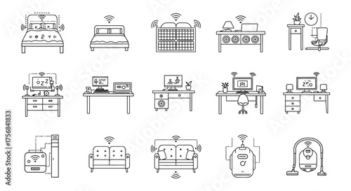smart home devices connected tech seamlessly integrated into furniture  appliances wirelessly linking comfort  convenience in a modern lifestyle