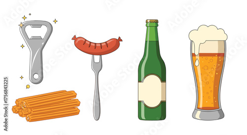 A fun collection of beer related items for a party.