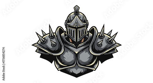 A menacing knight in full plate armor with sharp spikes and a helmet.
