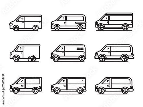 Cargo Van Line Art Urban Moving Services