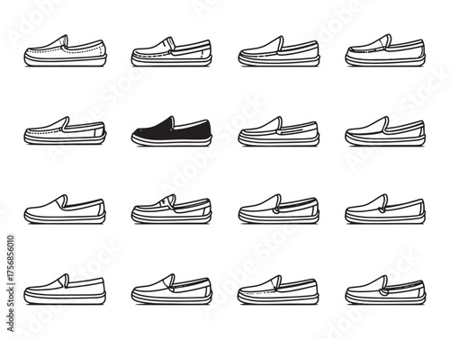 Casual Loafers Line Art Elegant Minimalist Style
