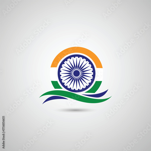 Modern Indian Flag Ashoka Chakra Emblem