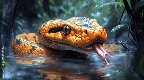 Stylized cartoon snake head