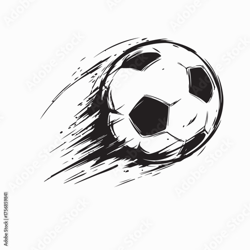 Soccer Football Ball Fast Motion Moving image vector isolated on white background