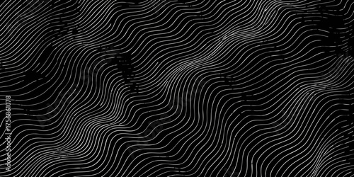Abstract black and white wavy lines pattern texture background