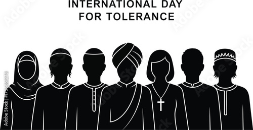 International day for tolerance illustration with diverse people symbolizing unity and understanding