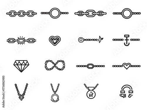 Chain bracelet line art minimalist style