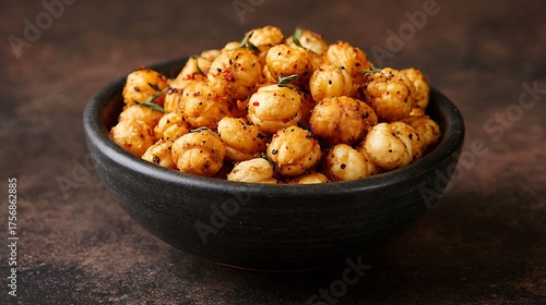 Roasted pool makhana or crispy lotus pops seed