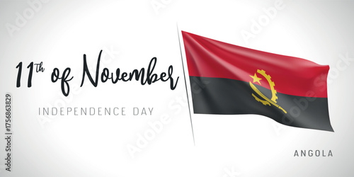 Angola independence day vector banner, greeting card