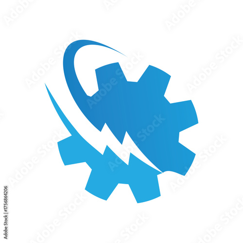 Gear Cog Lightning Engineering Technology Power Logo

