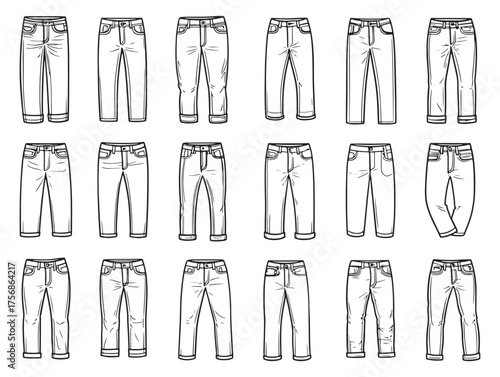 Chinos line art fashion expression simplicity