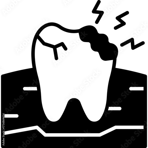 Tooth Decay Solid Icon