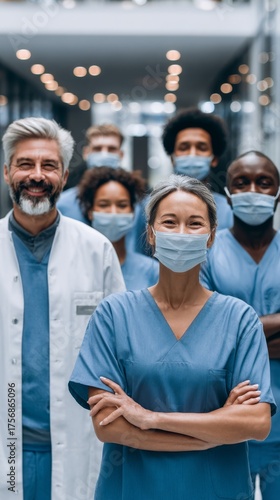 Professional healthcare team of doctors and nurses