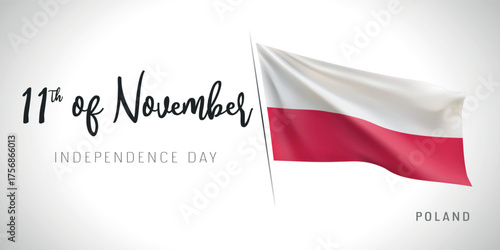 Poland independence day vector banner, greeting card