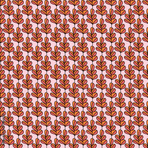 Vibrant Retro Leaf Seamless Pattern