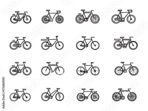 City Commuter Bicycle Line Art Adventure