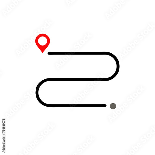 we moved icon in flat style with pin location. concept delivery or transfer vector illustration isolated on white background, ecommerce business concept