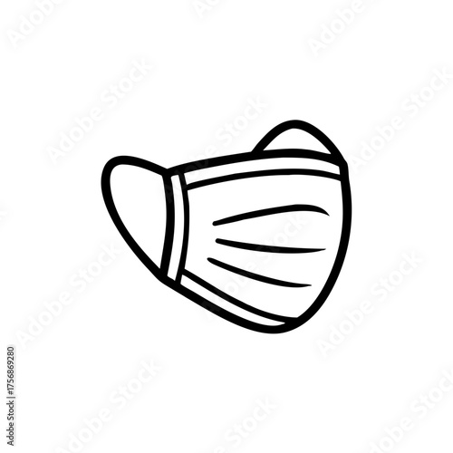 mask icon in flat style, respiratory and protection face mask ppe isolated on white background, virus protection business concept