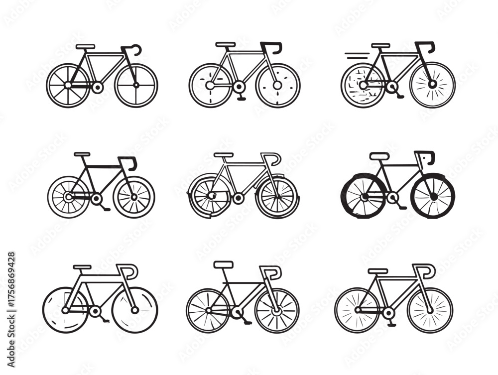 Obraz premium City Commuter Bicycle Line Art Freedom