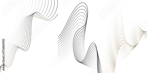Triptych of Dynamic, Wavy Abstract Forms with Fading Gradients in Muted Browns and Greys, Evoking Fluid Movement and Ethereal Serenity.