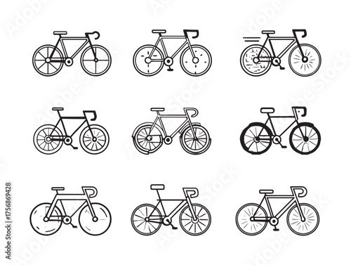 City Commuter Bicycle Line Art Freedom