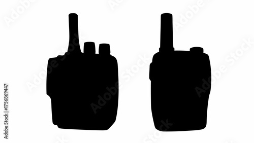 Two sleek modern walkie talkies ensuring clear communication for teams on the go, digitally rendered