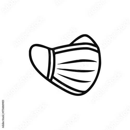 mask icon in flat style, respiratory and protection face mask ppe isolated on white background, virus protection business concept