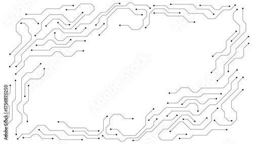 Motherboard digital abstract background. AI circuit board technology texture design. Semiconductor and computer processor on tech banner template concept. Vector illustration