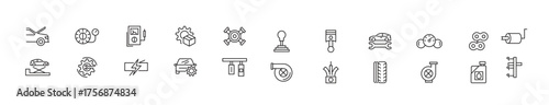 Auto service, Car repair line icon set. Spare Component, Replacement Part, Auto Spare, Car Part, Vehicle, system, energy, wash, shop, oil, maintenance line icon set. UI thin line icon pack.