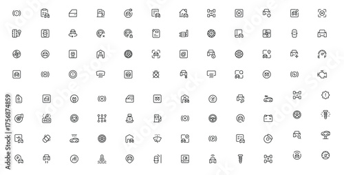 Auto service, car repair icon set. Car service and garage.  repair, maintenance, inspection, parts, units, elements.