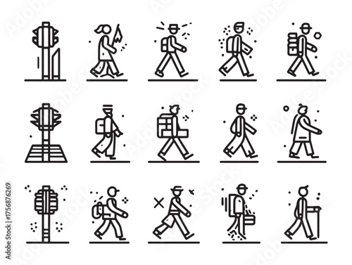 Crosswalk line art bridging streets safely