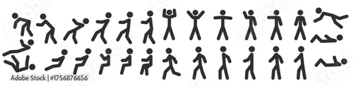 big collection of man icons people silhouettes various