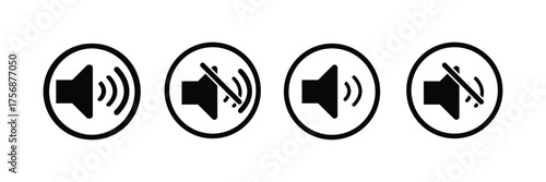 Speaker icon. Loudspeaker with voice recording or siren. Eps 10