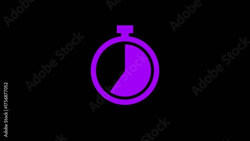 Stopwatch Timer Animation on Black Background, Digital Stopwatch Counting Seconds and Minutes for Sports and Fitness Training, Time Measurement Concept 4K Video