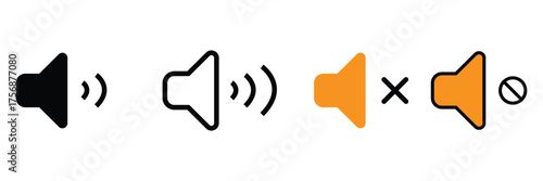 Speaker icon. Loudspeaker with voice recording or siren. Eps 10