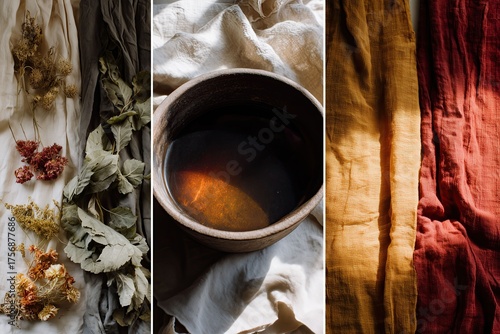 Textile Dye Process — Natural dyeing triptych