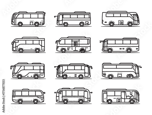 Coach Bus Side line art urban journey