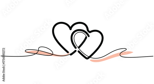 Elegant intertwined heart design symbolizing love unity and connection a beautiful minimalist artistic representation of affection