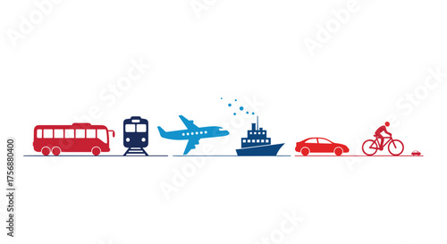 A vibrant pixel art collection of diverse transportation methods for modern travel and commuting