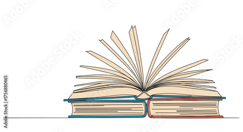 An open book with pages spread wide illustrating knowledge growth and endless learning possibilities