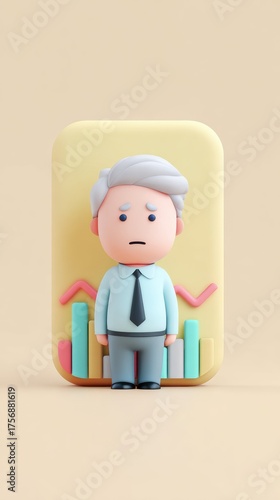 Business Professional Standing in Front of Charts and Graphs.