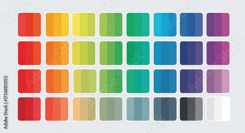 Collection of colorful square swatches, showcasing a variety of vibrant hues and tones for design and creative projects