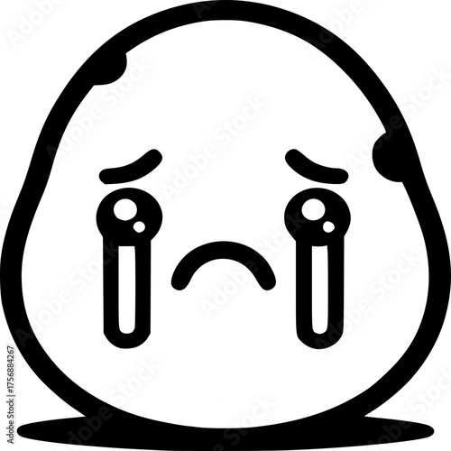 Crying Face: Depicting an emoji with a large, expressive face, eyes welling up with tears, curved eyebrows, and a slightly downturned mouth, encapsulating a universal symbol of sadness and sorrow.