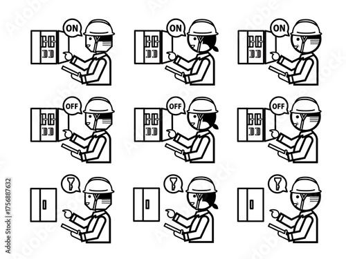 Person checking the distribution board